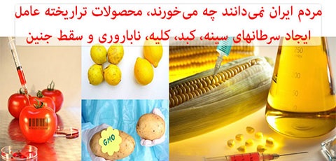 مردم ایران نمی‌دانند چه می‌خورند/ محصولات تراریخته عامل ایجاد سرطانهای سینه، کبد، کلیه، ناباروری و سقط جنین