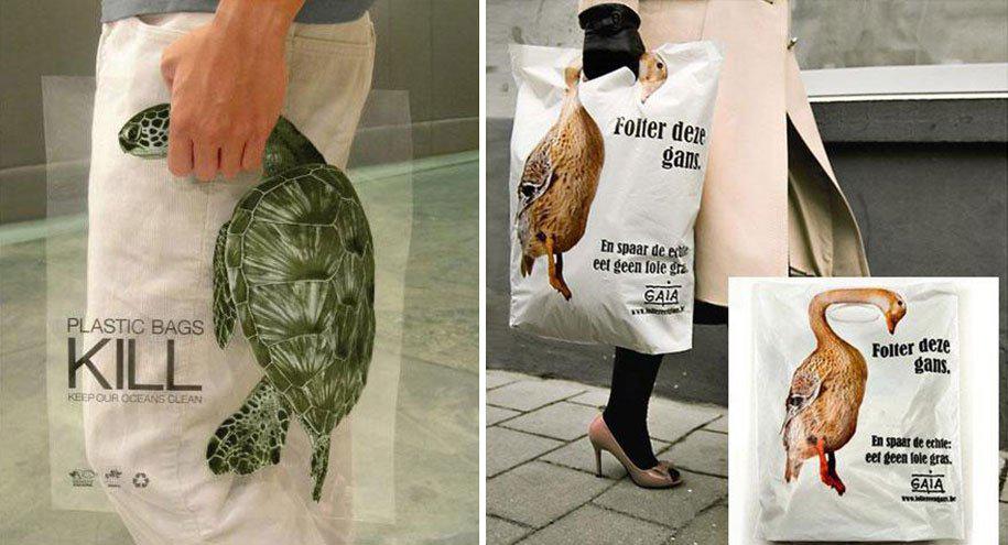 تبلیغ مفهومی موثر! استفاده از کیسه های پلاستیکی= مرگ طبیعت