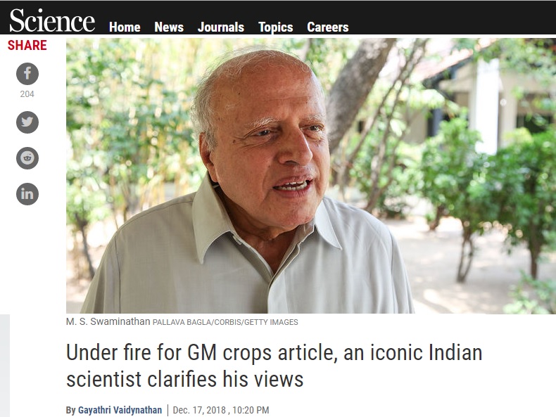 نقد جدی محصولات تراریخته و مضرات ان برای کشاورزی و محیط زیست دانشمند برجسته هندی