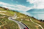 جاده زیبای اروپایی در میان دریاچه ژنو و تاکستان‌های لاوو