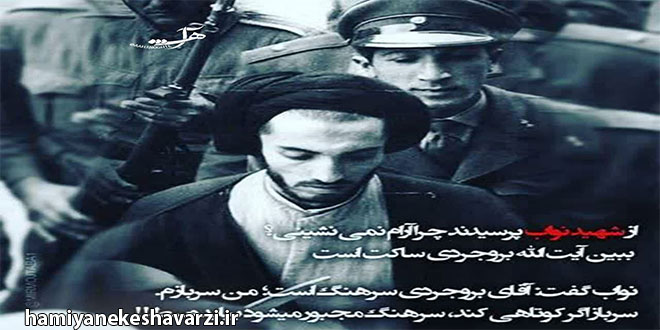 شهید نواب پرسیدند چرا آرام نمی شینی؟ ببین آیت الله بروجردی ساکت است