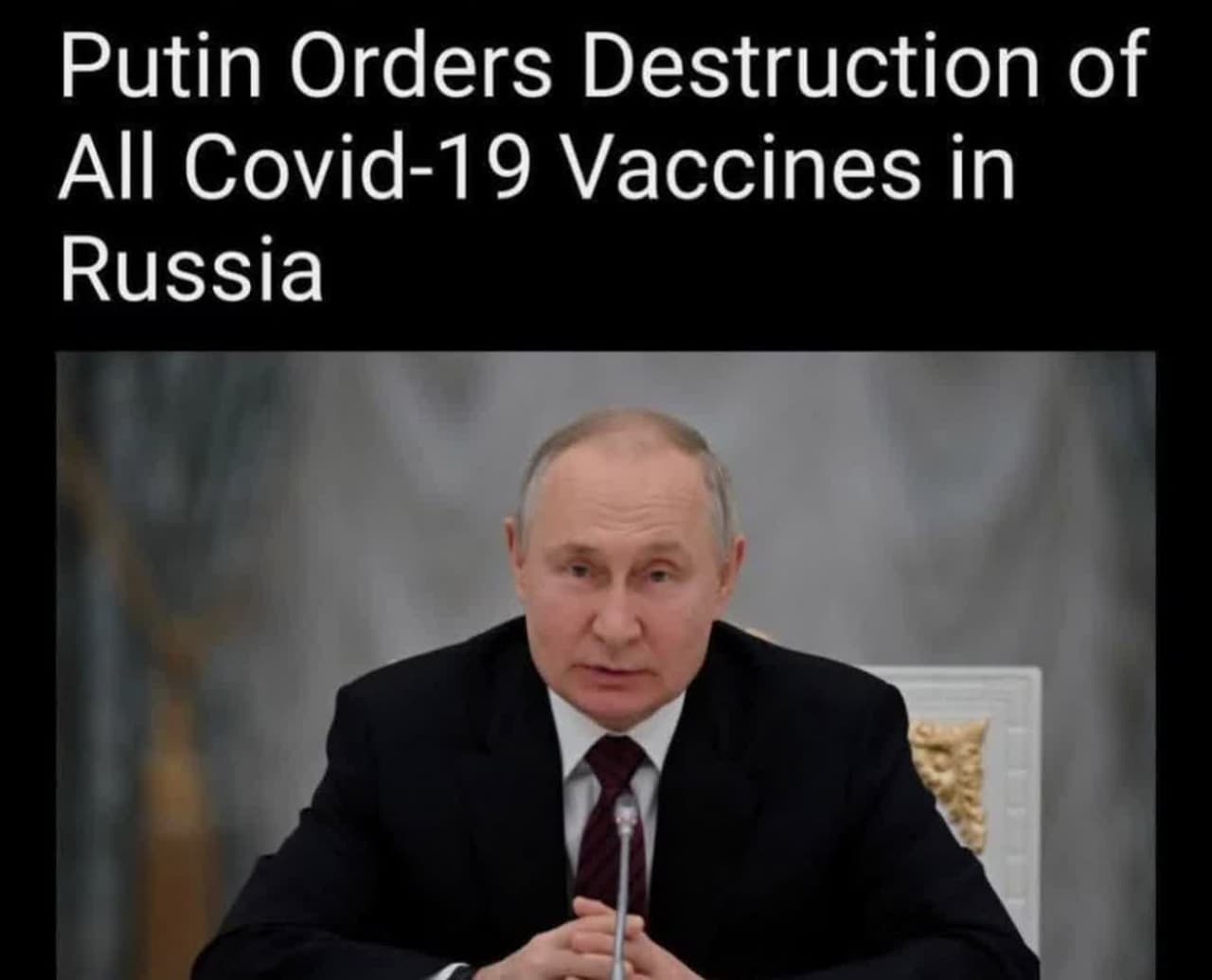 پوتین دستور نابودی تمام واکسن‌های کووید-۱۹ در روسیه را صادر کرد