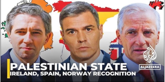 سیلی نروژ، اسپانیا و ایرلند به اسرائیل با به رسمیت شناختن فلسطین