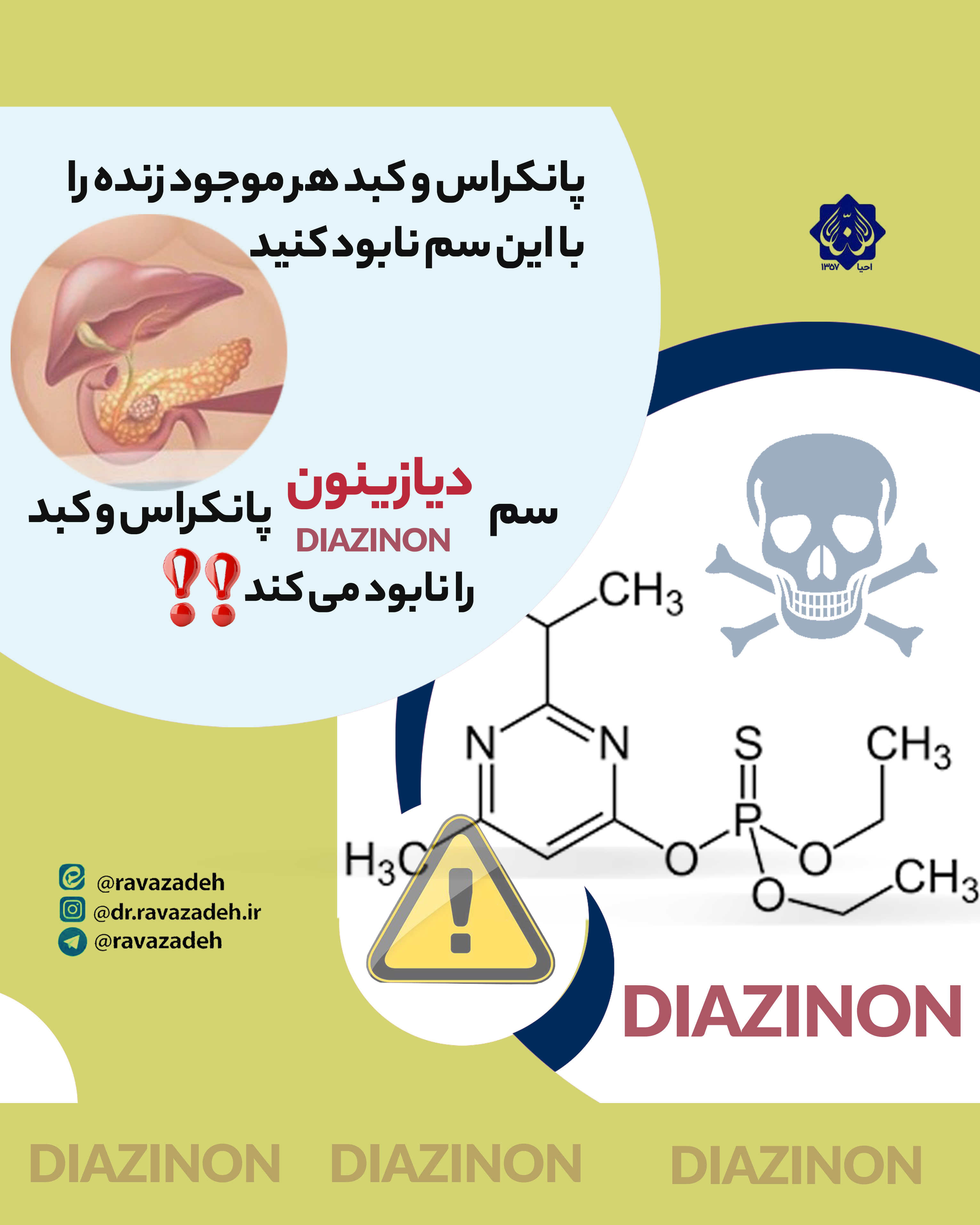 مقاله شماره هفتم : سم دیازینون پانکراس و کبد را نابود می کند!!
